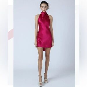 Sau Lee Penny backless satin mini dress